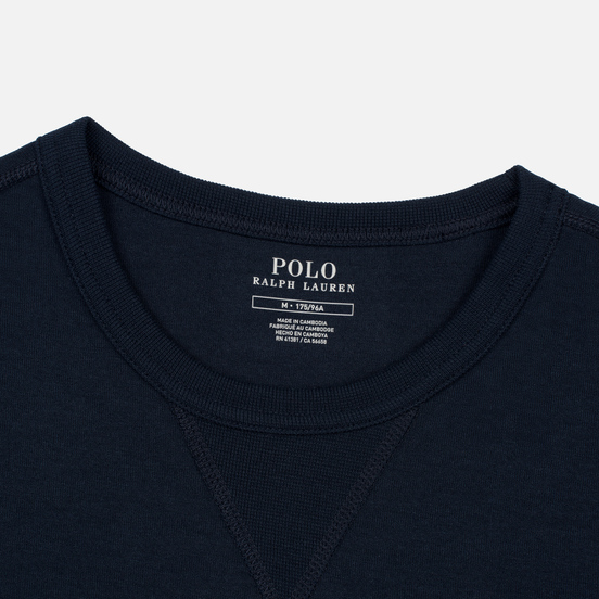 Мужская толстовка Polo Ralph Lauren Signature Embroidered Big Pony Crew Neck Aviator Navy/Cream