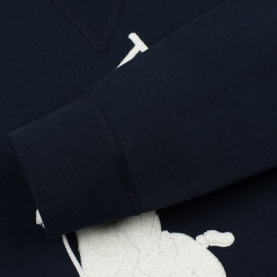 Мужская толстовка Polo Ralph Lauren Signature Embroidered Big Pony Crew Neck Aviator Navy/Cream