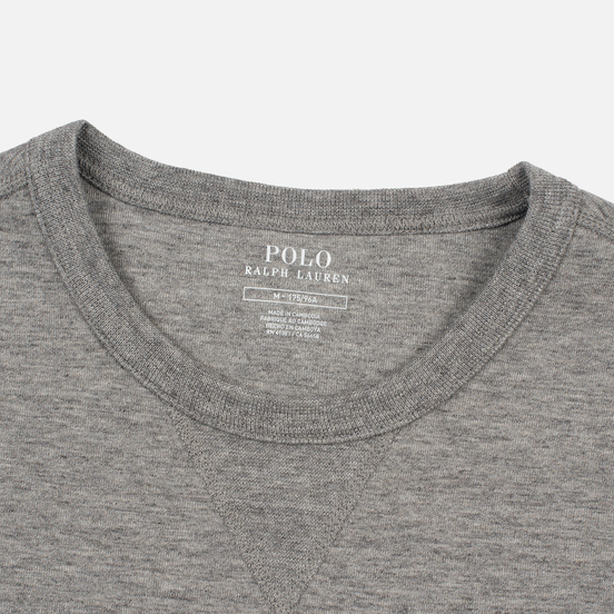 Мужская толстовка Polo Ralph Lauren Signature Embroidered Big Pony Crew Neck Battalion Grey Heather/Black