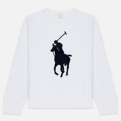 Мужская толстовка Polo Ralph Lauren Signature Embroidered Big Pony Crew Neck White/Navy