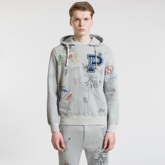 Мужская толстовка Polo Ralph Lauren Vintage Print Hoodie Light Grey Heather