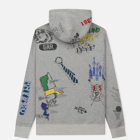 Мужская толстовка Polo Ralph Lauren Vintage Print Hoodie Light Grey Heather