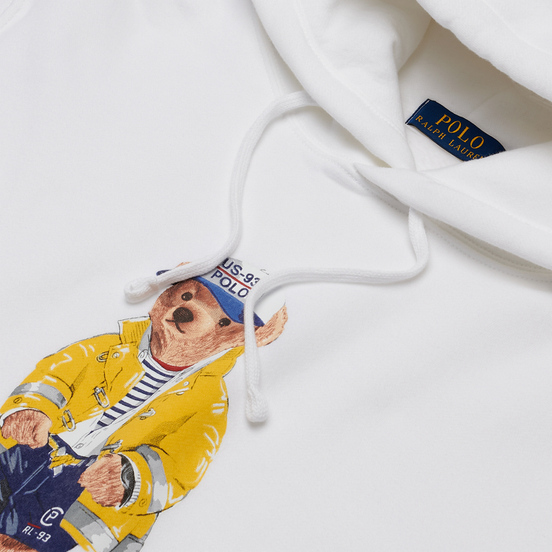 Мужская толстовка Polo Ralph Lauren Yachting Bear Magic Fleece Hoodie White