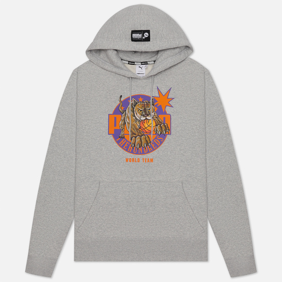 Мужская толстовка Puma x The Hundreds Print Hoodie Light Gray Heather