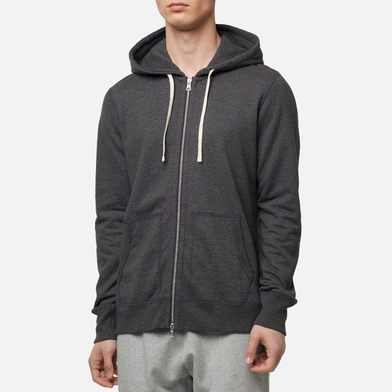 Мужская толстовка Reigning Champ Midweight Terry Full Zip Heather Charcoal