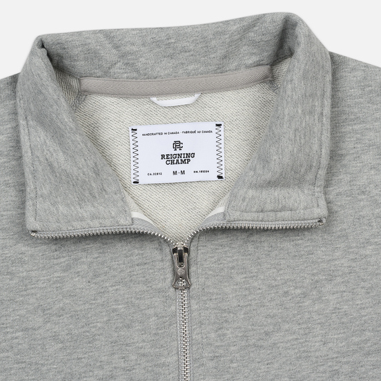 Мужская толстовка Reigning Champ Pima Lightweight Terry Half Zip Pullover Heather Grey