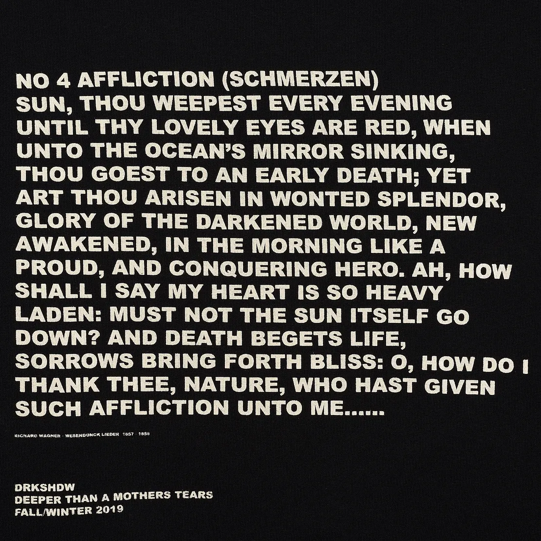 Rick Owens DRKSHDW Мужская толстовка Crew Neck Affliction Print