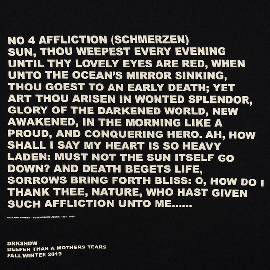 Мужская толстовка Rick Owens DRKSHDW Crew Neck Affliction Print Black/Natural