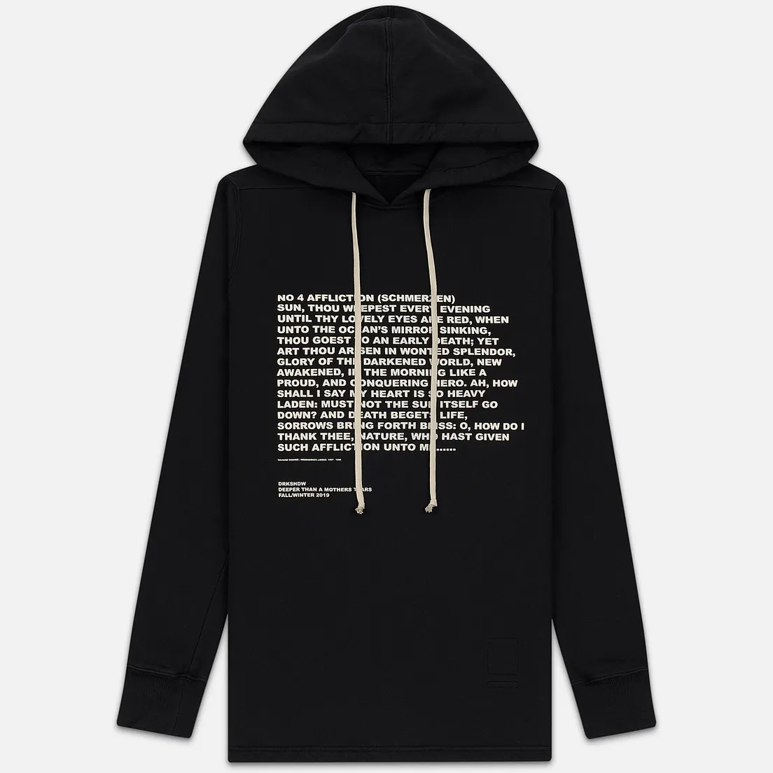 Rick Owens DRKSHDW Мужская толстовка Pullover Hoodie Affliction Print