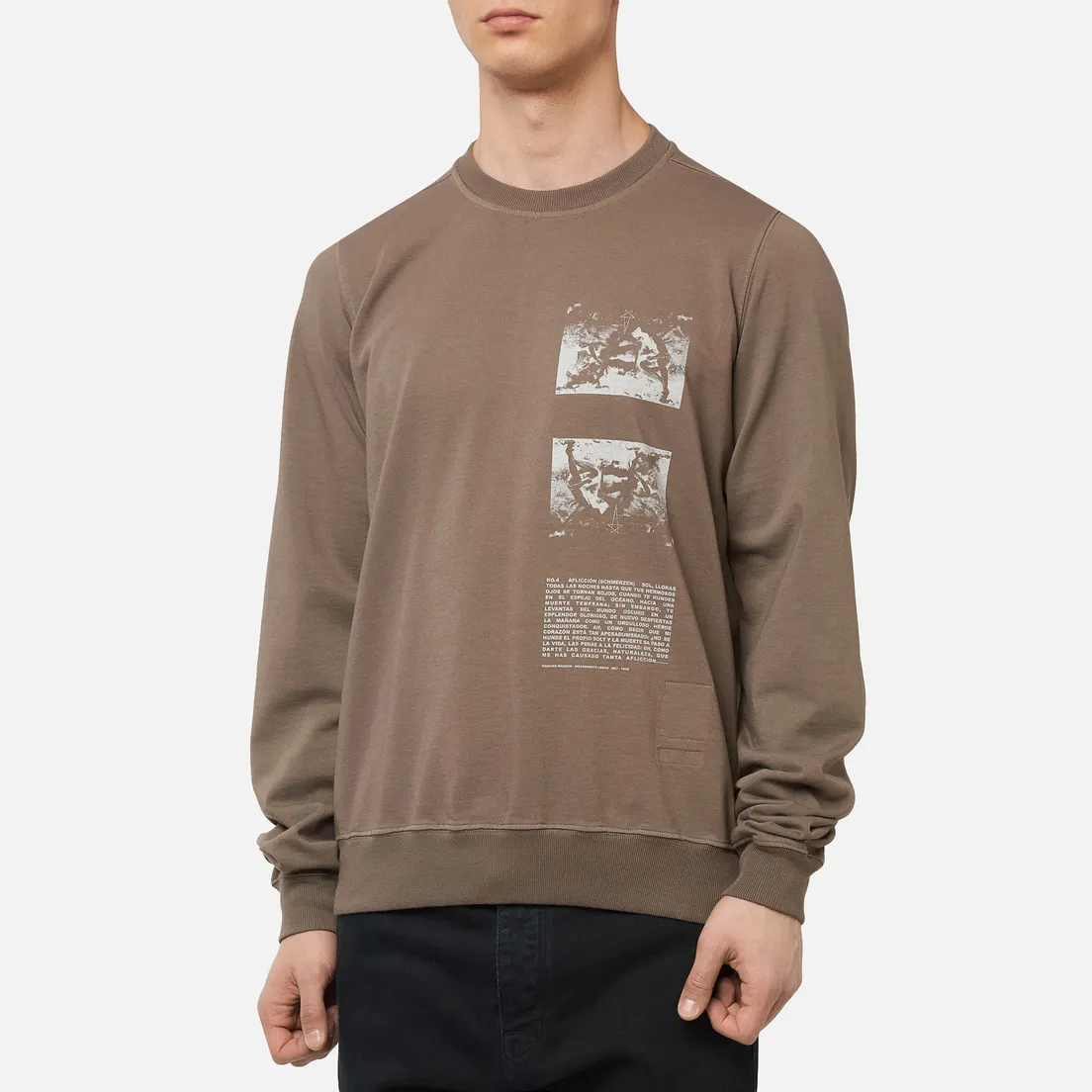 Rick Owens DRKSHDW Мужская толстовка Tecuatl Pentagram Crew Neck