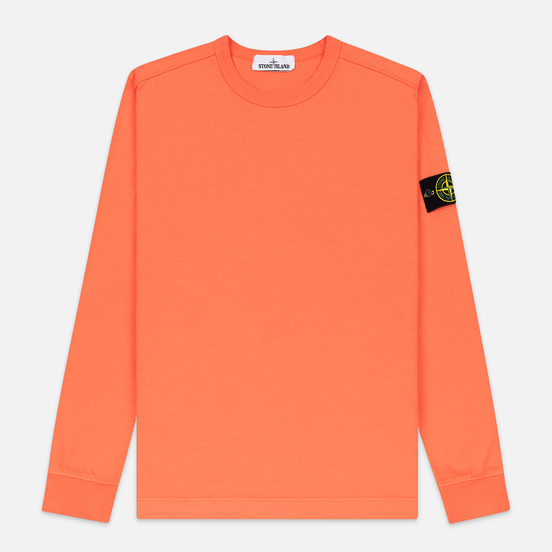 Мужская толстовка Stone Island Classic Crew Neck Heavyweight Cotton Bright Orange