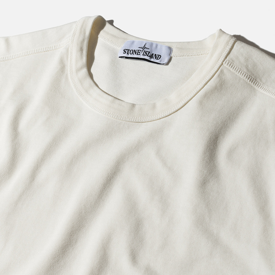 Мужская толстовка Stone Island Classic Crew Neck Heavyweight Cotton Ivory