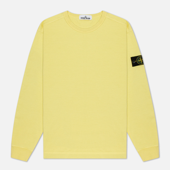 Мужская толстовка Stone Island Classic Crew Neck Heavyweight Cotton Lemon