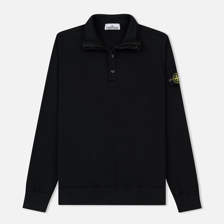 Мужская толстовка Stone Island Classic Round Neck Fleece Cotton Knit Effect Black