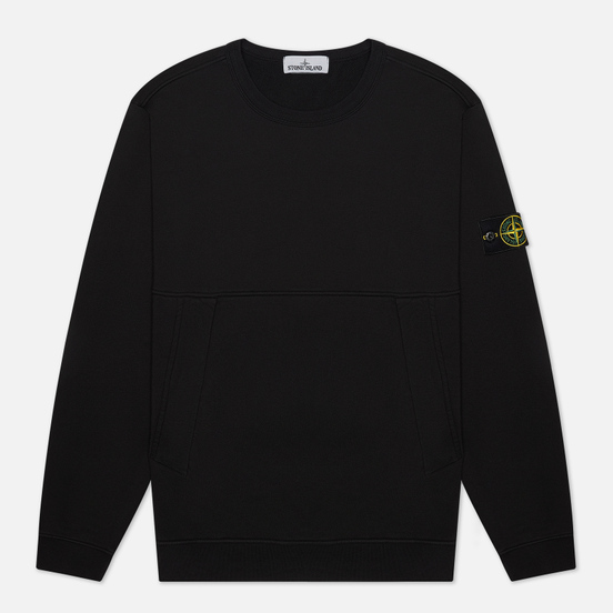 Мужская толстовка Stone Island Crew Neck Diagonal Pockets Black