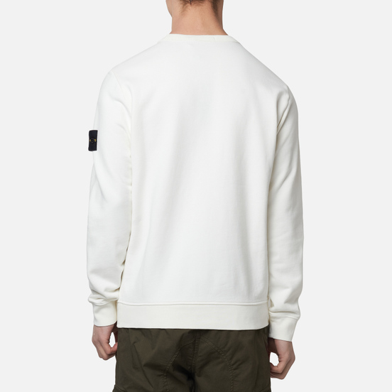 Мужская толстовка Stone Island Crew Neck Diagonal Pockets Ivory