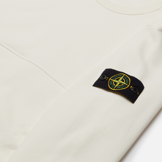 Мужская толстовка Stone Island Crew Neck Diagonal Pockets Ivory