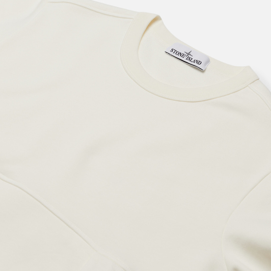 Мужская толстовка Stone Island Crew Neck Diagonal Pockets Ivory