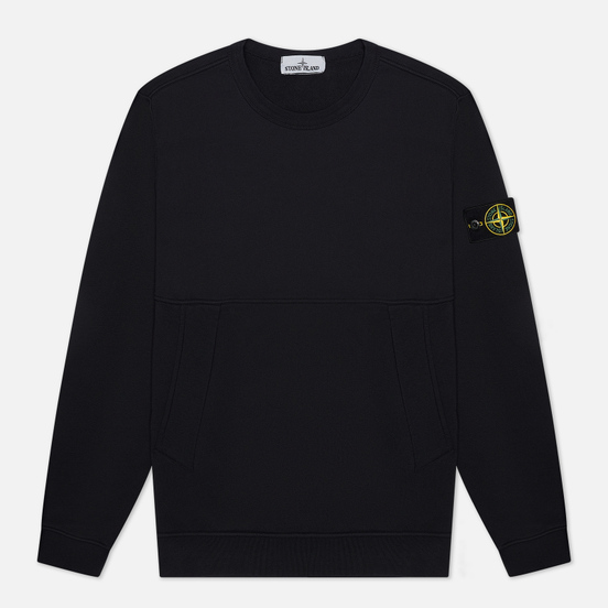 Мужская толстовка Stone Island Crew Neck Diagonal Pockets Navy Blue