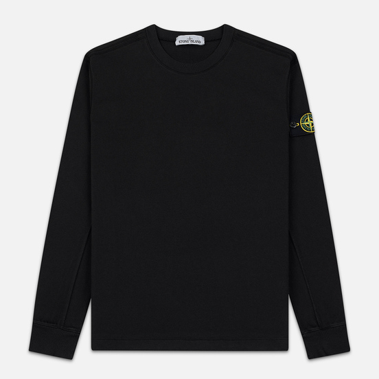 Мужская толстовка Stone Island Crew Neck Heavy Cotton Garment Dyed Black