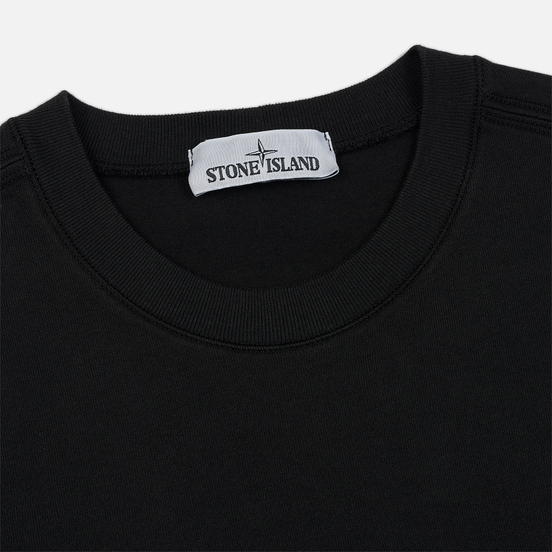 Мужская толстовка Stone Island Crew Neck Heavy Cotton Garment Dyed Black
