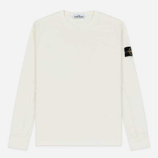 Мужская толстовка Stone Island Crew Neck Heavy Cotton Garment Dyed Ivory