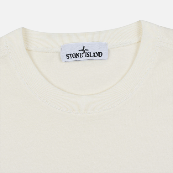 Мужская толстовка Stone Island Crew Neck Heavy Cotton Garment Dyed Ivory