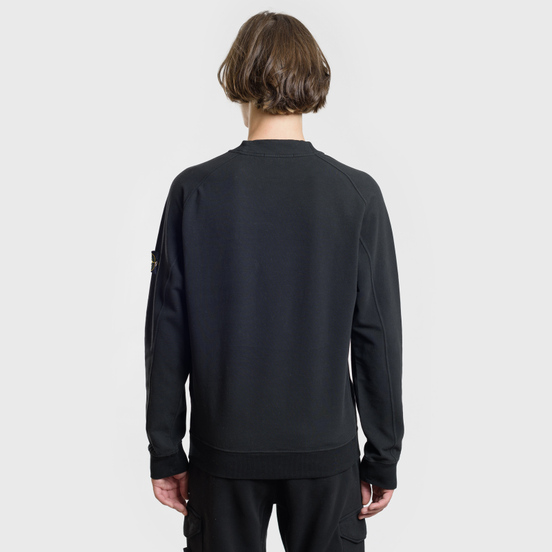 Мужская толстовка Stone Island Crew Neck Stretched Brushed Black