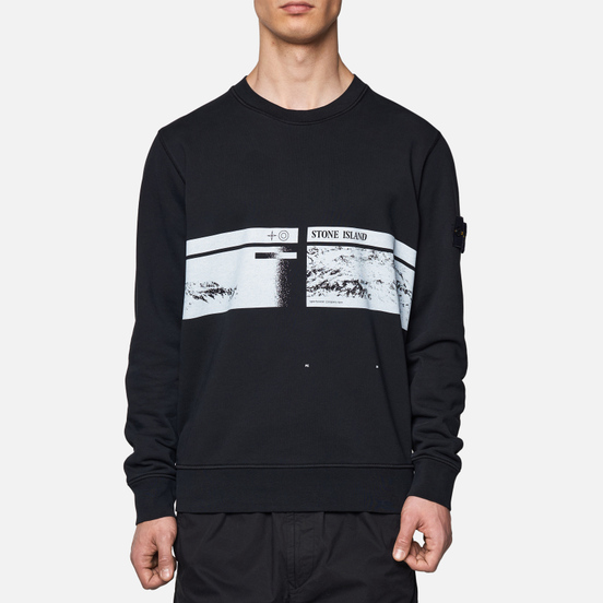 Мужская толстовка Stone Island Drone Three Crew Neck Black