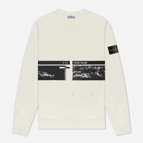 Мужская толстовка Stone Island Drone Three Crew Neck Ivory