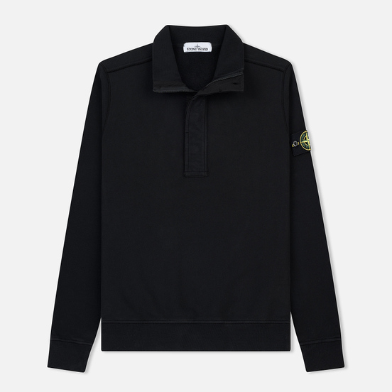 Мужская толстовка Stone Island Garment Dyed Half Zip Black