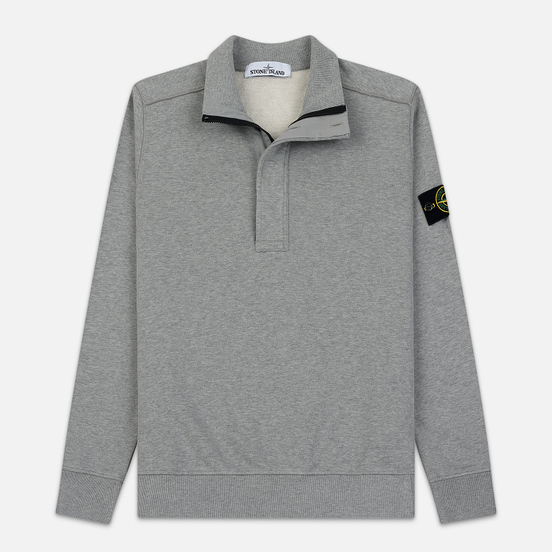 Мужская толстовка Stone Island Garment Dyed Half Zip Dust Melange