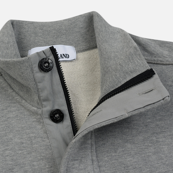 Мужская толстовка Stone Island Garment Dyed Half Zip Dust Melange