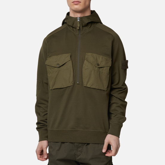 Мужская толстовка Stone Island Ghost Piece Hoodie Military Green