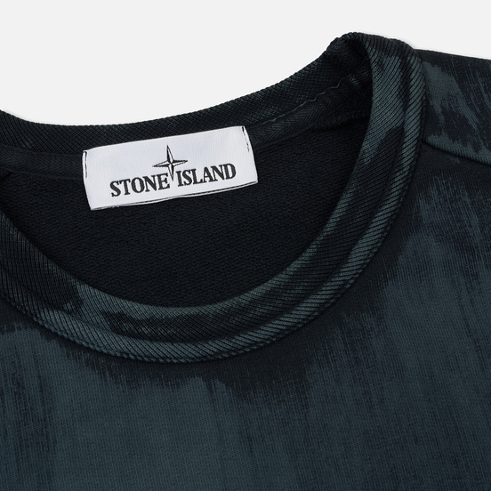 Мужская толстовка Stone Island Hand Brushed Colour Treatment Crew Neck Blue Grey