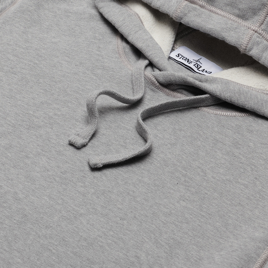 Мужская толстовка Stone Island Hooded Brushed Cotton Fleece Dust Melange