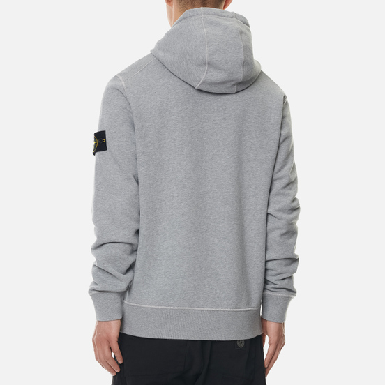 Мужская толстовка Stone Island Hooded Brushed Cotton Fleece Dust Melange