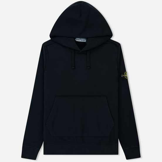 Мужская толстовка Stone Island Hooded Brushed Cotton Fleece Navy Blue