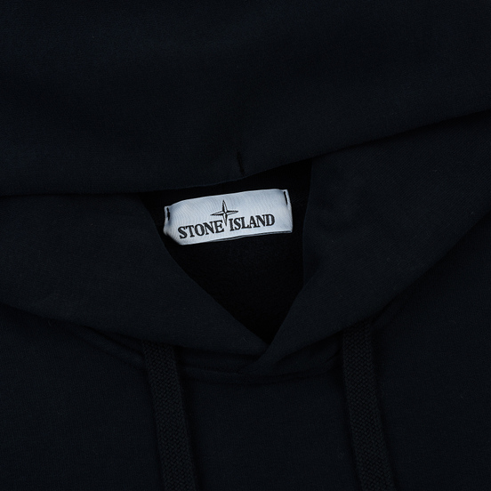 Мужская толстовка Stone Island Hooded Brushed Cotton Fleece Navy Blue