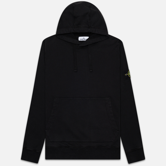 Мужская толстовка Stone Island Hooded Cotton Fleece Pouch Pocket Black