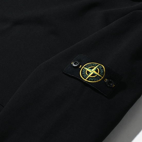 Мужская толстовка Stone Island Hooded Cotton Fleece Pouch Pocket Black
