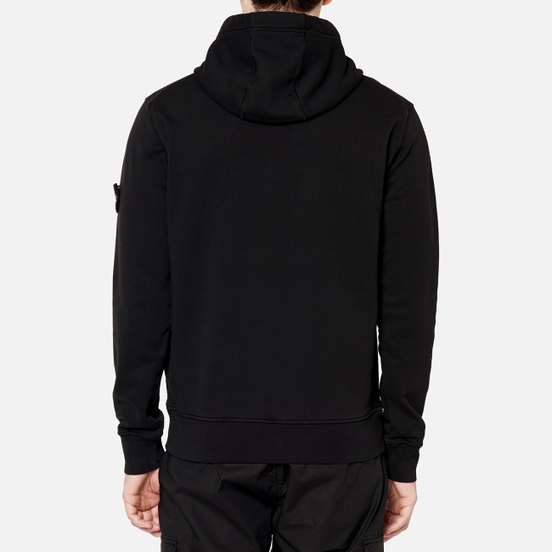 Мужская толстовка Stone Island Hooded Cotton Fleece Pouch Pocket Black