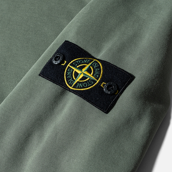 Мужская толстовка Stone Island Hooded Cotton Fleece Pouch Pocket Olive Green