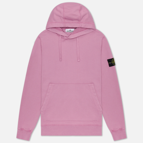 Мужская толстовка Stone Island Hooded Cotton Fleece Pouch Pocket Quartz Pink