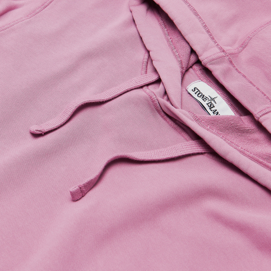 Мужская толстовка Stone Island Hooded Cotton Fleece Pouch Pocket Quartz Pink