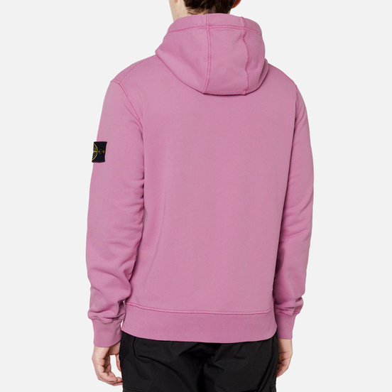 Мужская толстовка Stone Island Hooded Cotton Fleece Pouch Pocket Quartz Pink