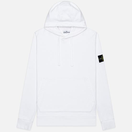 Мужская толстовка Stone Island Hooded Cotton Fleece Pouch Pocket White