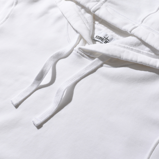 Мужская толстовка Stone Island Hooded Cotton Fleece Pouch Pocket White