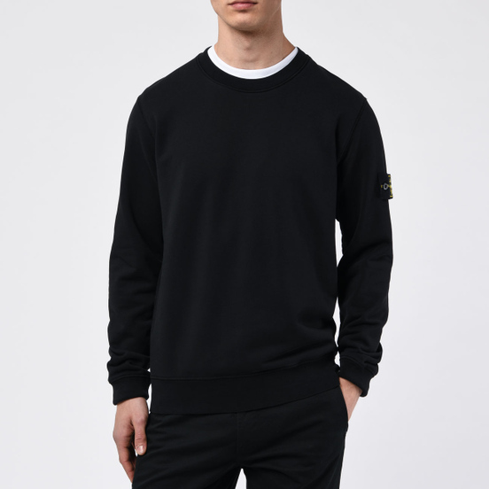 Мужская толстовка Stone Island Lightweight Loopback Cotton Crew Neck Black
