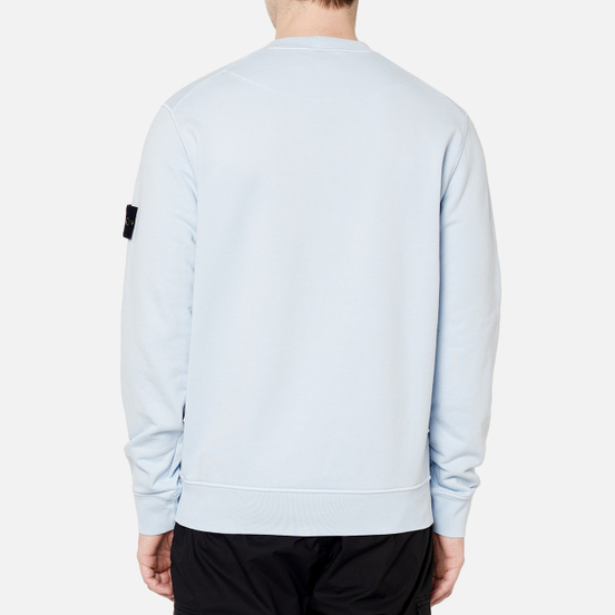 Мужская толстовка Stone Island Lightweight Loopback Cotton Crew Neck Cielo